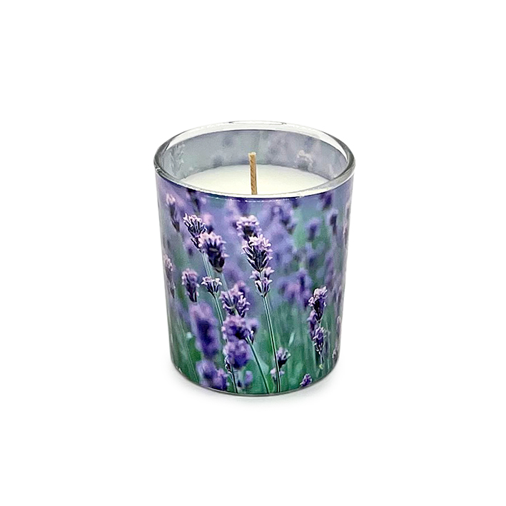 Duftkerze im Glas Vanille-Lavendel TAFELDEKO